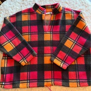 Belle by Kim Gravel Vibrant Plaid Teddy Jacket